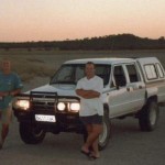 BABS on the Makgadikgadi Pans at sunset