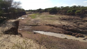 River looking downstream at Metsimotlhaba, no motlhaba due to sand mining