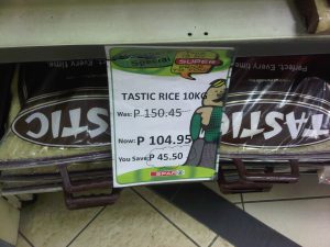10kg Tastic for P104.95 with a never-seen "Was" price