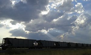 Botswana Railways' coal wagons at Botswana Ash, Sowa Pan